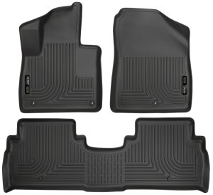 Kia Sorento Floor Liners - Front + Rear - Husky Liners - WeatherBeater - Black - 2016
